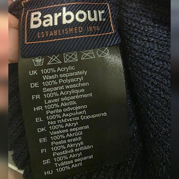 NEW BARBOUR‎ Knitted ribbed NAVY MENS SCARF & BEANIE HAT SET IN GIFT BOX - Picture 4 of 7